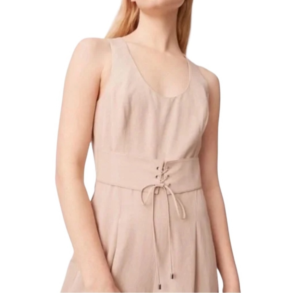 Club Monaco Beige Sleeveless Linen Blend Jumpsuit - Picture 3 of 16